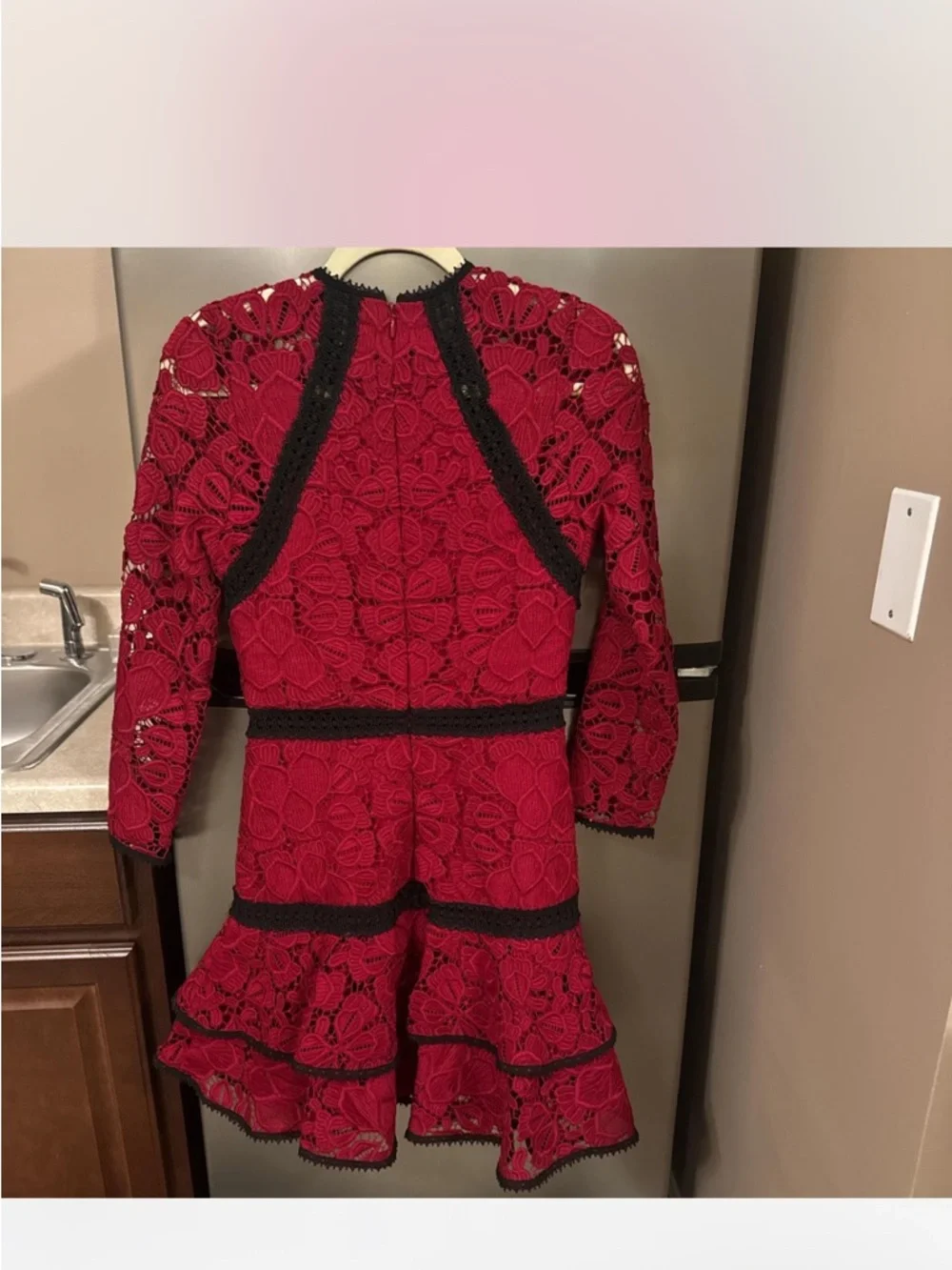 Alexis Red and black lace dress #lacedress worn only once! valentine - Picture 3 of 5